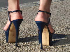 Hot blond in amazing high heels