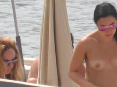 Flash tits shy brunette tanned lines sunglasses