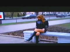 Nice girl in black pvc