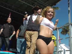 Midget Wins wet T-shirt