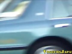 Horny japanese teen rubs