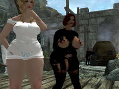 Skyrim Futanari Muiri in Leather Latex with Big Ass and Tits