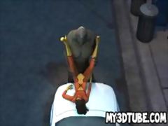 3D superhero babe gets fucked hard by a troll 